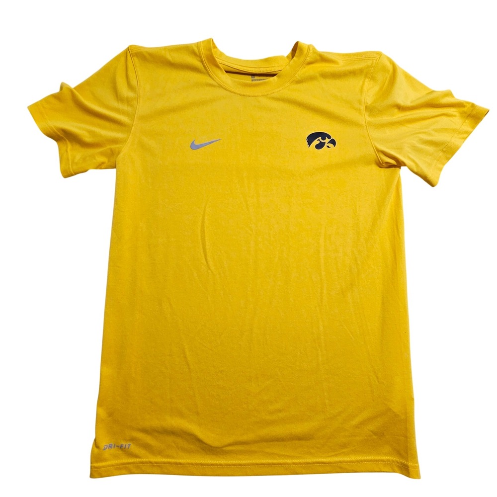 Nike T-Shirt S Yellow Iowa Hawkeyes Dri-FIT Short Sleeve Activewear 815213-739